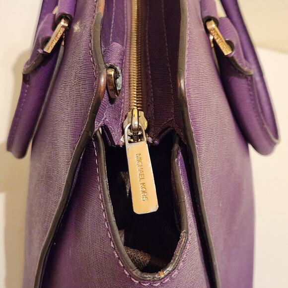 Stunning Michael Kors Selma Purple Large Handbag Satchel Tote Purse - Picture 6 of 12